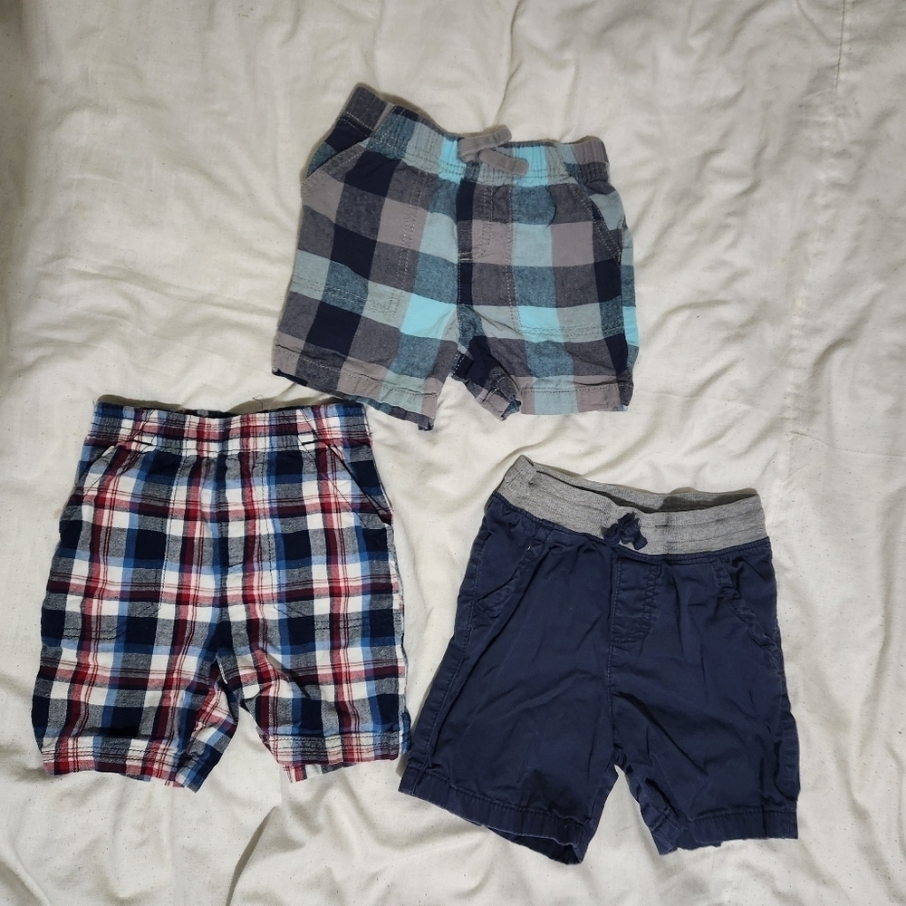 Jumping Beans Blue and Gray Shorts Set with Elastic Waistband, Size 3t